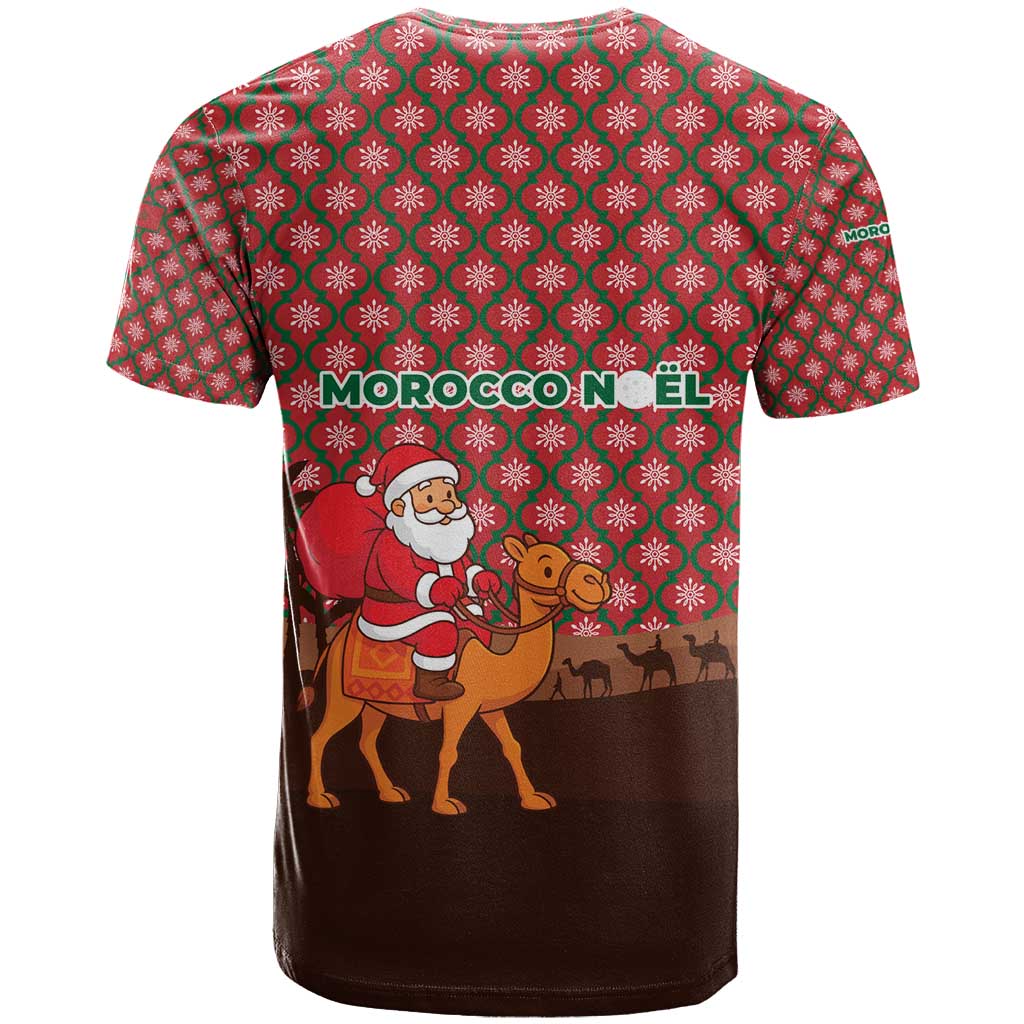 Morocco Christmas T shirt Santa Claus Camel Caravan Desert Scene - African Pride