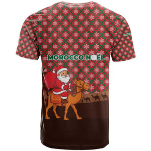Morocco Christmas T shirt Santa Claus Camel Caravan Desert Scene - African Pride
