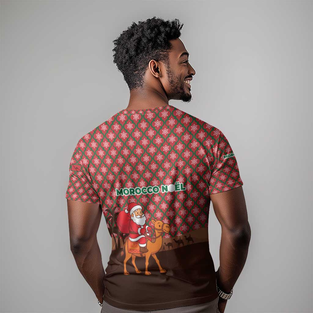 Morocco Christmas T shirt Santa Claus Camel Caravan Desert Scene - African Pride