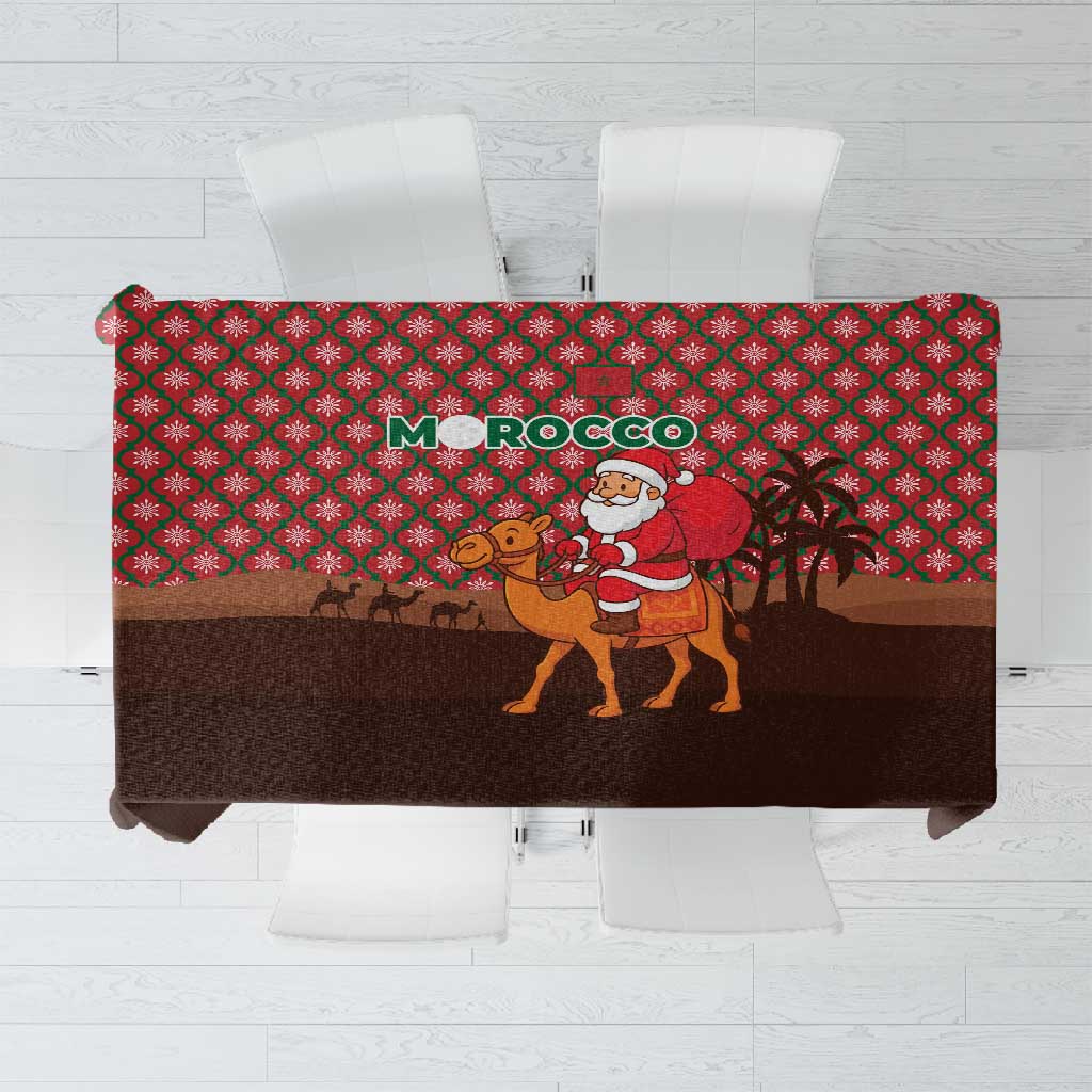Morocco Christmas Tablecloth Santa Claus Camel Caravan Desert Scene - African Pride