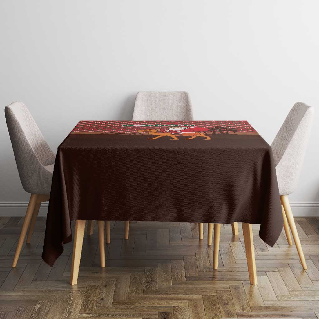 Morocco Christmas Tablecloth Santa Claus Camel Caravan Desert Scene - African Pride
