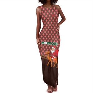 Morocco Christmas Tank Maxi Dress Santa Claus Camel Caravan Desert Scene - African Pride