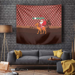 Morocco Christmas Tapestry Santa Claus Camel Caravan Desert Scene - African Pride