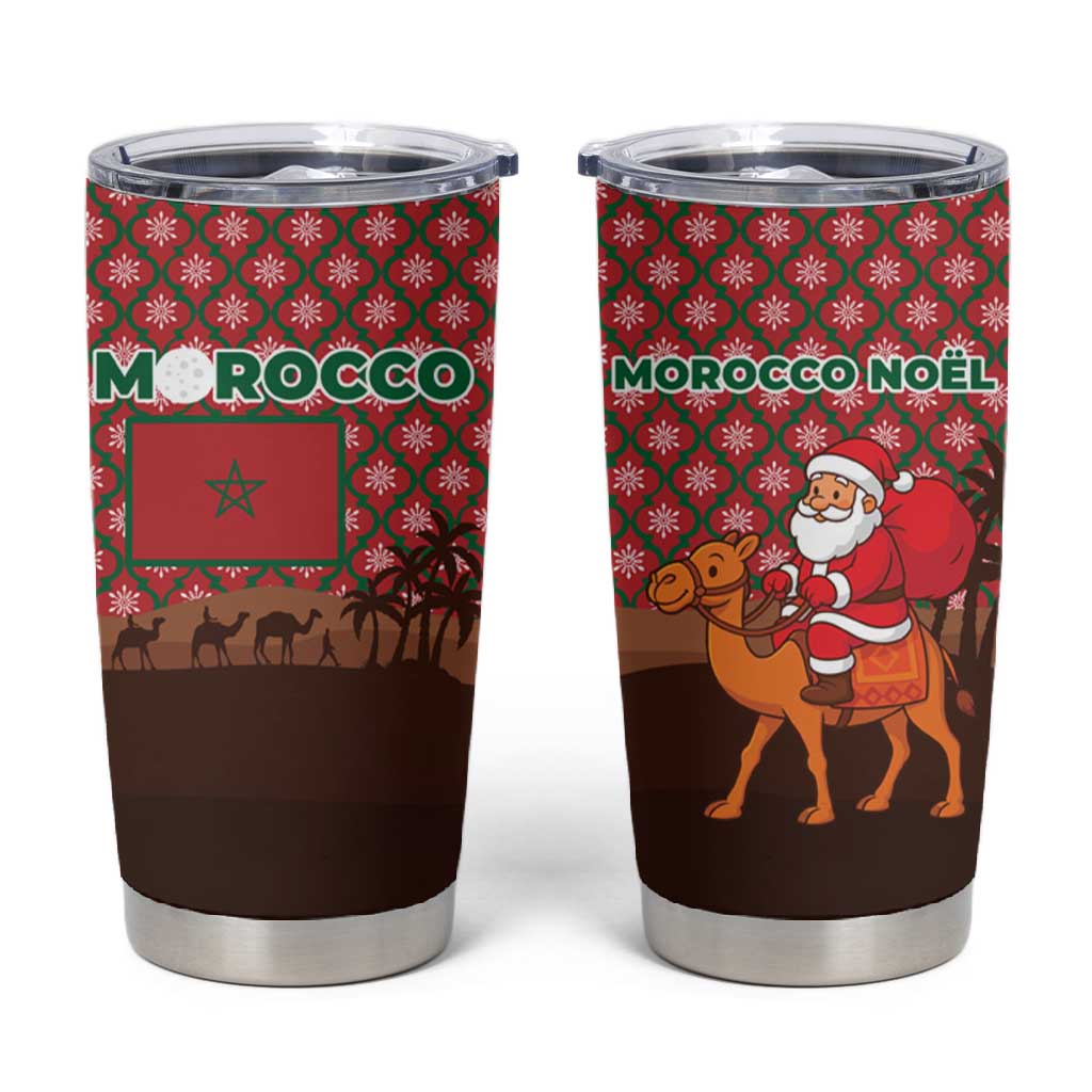 Morocco Christmas Tumbler Cup Santa Claus Camel Caravan Desert Scene - African Pride