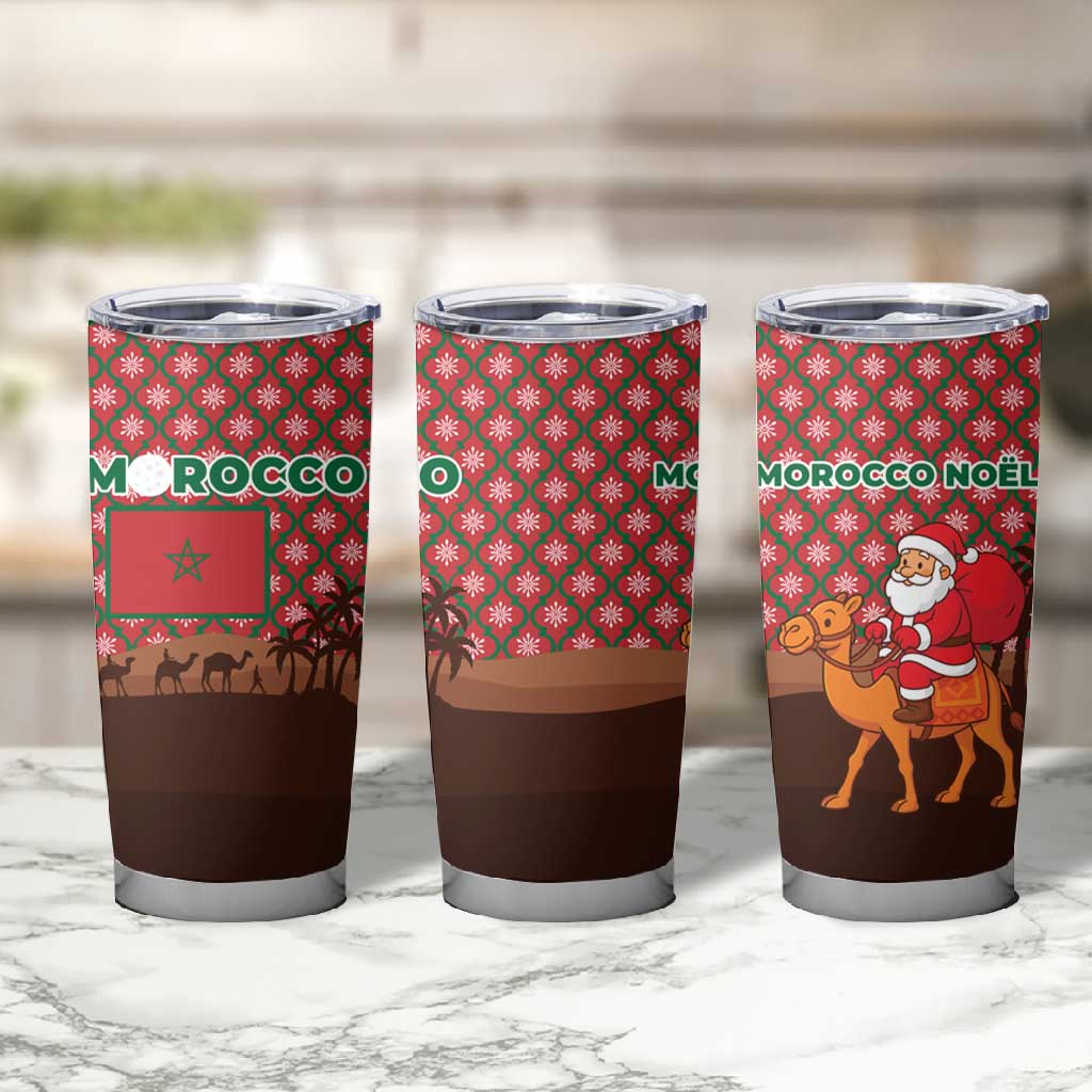 Morocco Christmas Tumbler Cup Santa Claus Camel Caravan Desert Scene - African Pride