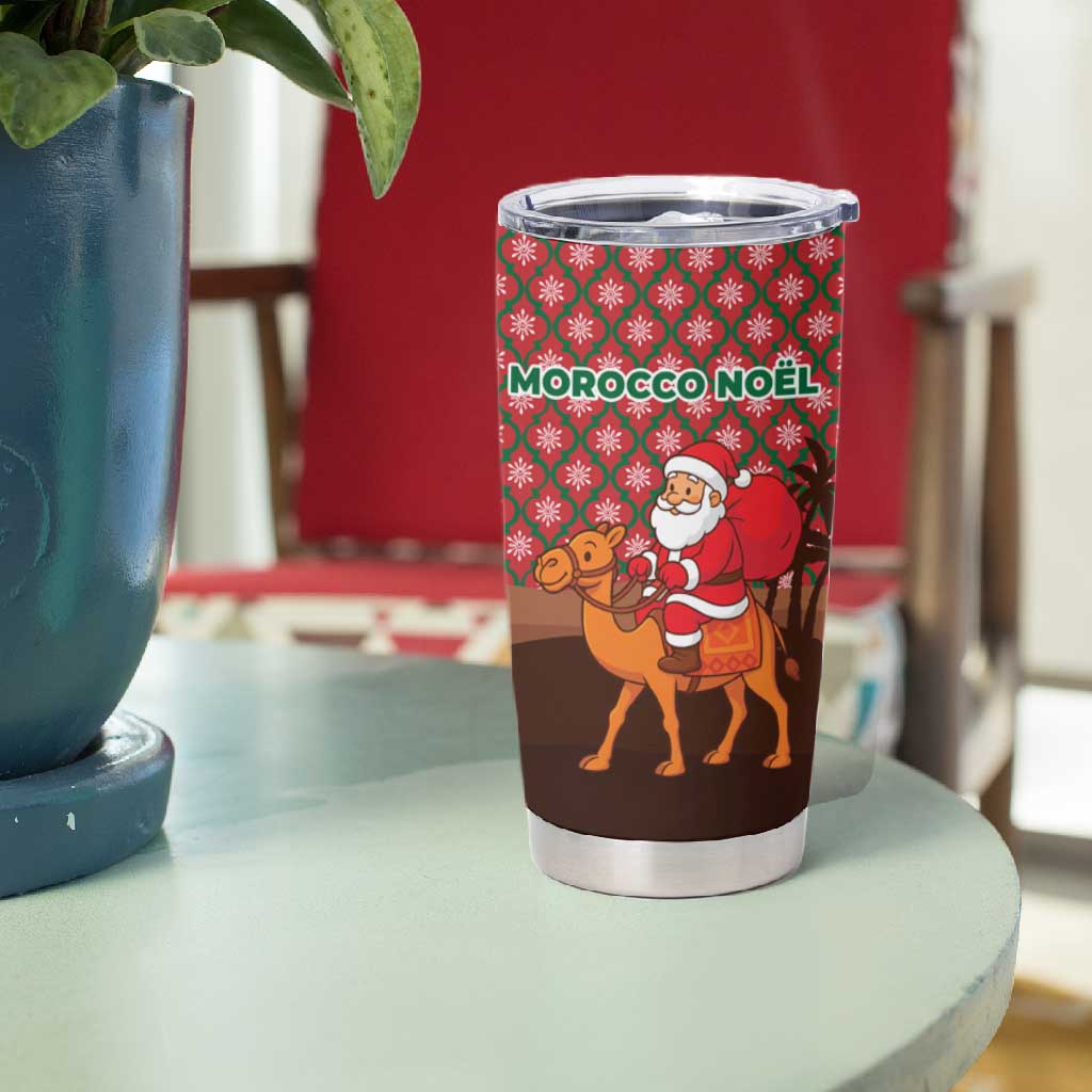 Morocco Christmas Tumbler Cup Santa Claus Camel Caravan Desert Scene - African Pride