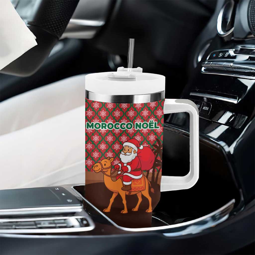 Morocco Christmas Tumbler With Handle Santa Claus Camel Caravan Desert Scene - African Pride