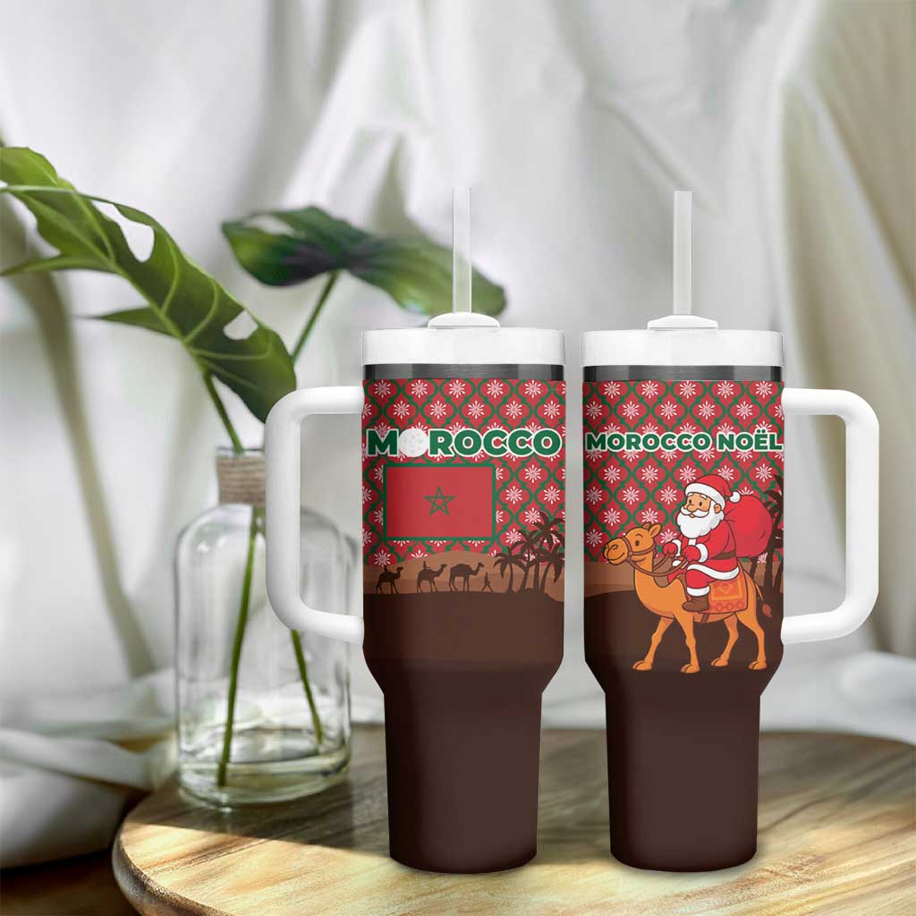 Morocco Christmas Tumbler With Handle Santa Claus Camel Caravan Desert Scene - African Pride