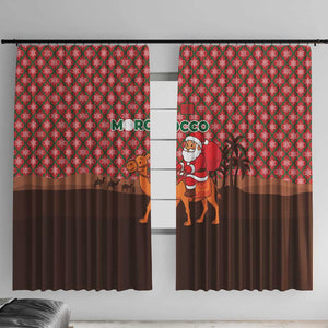 Morocco Christmas Window Curtain Santa Claus Camel Caravan Desert Scene - African Pride