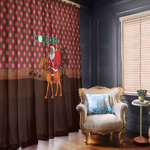 Morocco Christmas Window Curtain Santa Claus Camel Caravan Desert Scene - African Pride