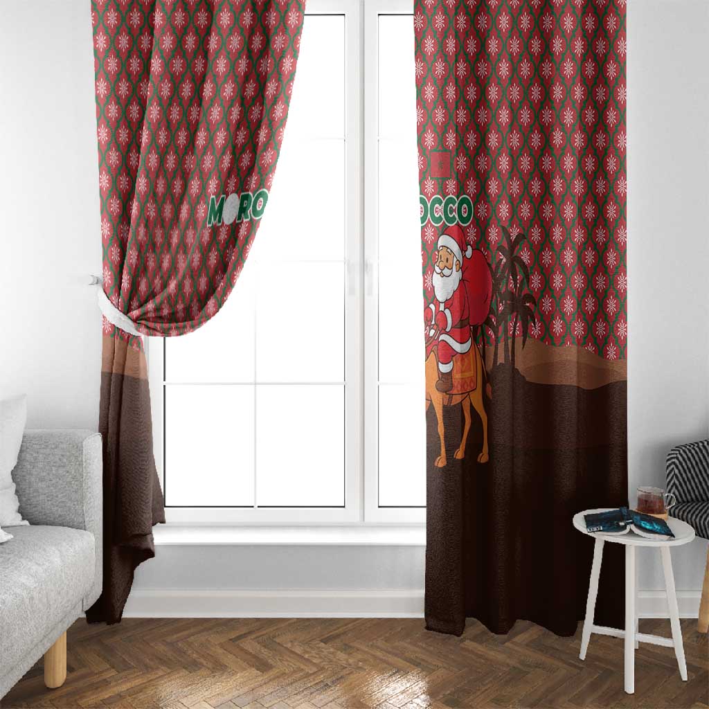 Morocco Christmas Window Curtain Santa Claus Camel Caravan Desert Scene - African Pride