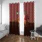 Morocco Christmas Window Curtain Santa Claus Camel Caravan Desert Scene - African Pride