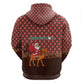 Morocco Christmas Zip Hoodie Santa Claus Camel Caravan Desert Scene - African Pride