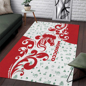 Morocco Christmas Area Rug Red Horse Santa Hat Arabesque Pattern a - African Pride