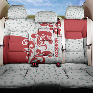 Morocco Christmas Back Car Seat Cover Red Horse Santa Hat Arabesque Pattern a - African Pride