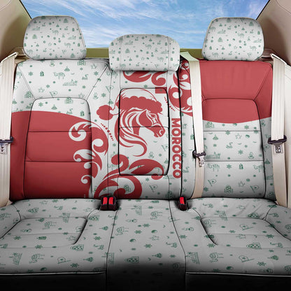 Morocco Christmas Back Car Seat Cover Red Horse Santa Hat Arabesque Pattern a - African Pride