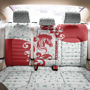 Morocco Christmas Back Car Seat Cover Red Horse Santa Hat Arabesque Pattern a - African Pride