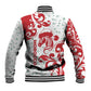 Morocco Christmas Baseball Jacket Red Horse Santa Hat Arabesque Pattern a - African Pride