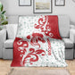 Morocco Christmas Blanket Red Horse Santa Hat Arabesque Pattern a - African Pride