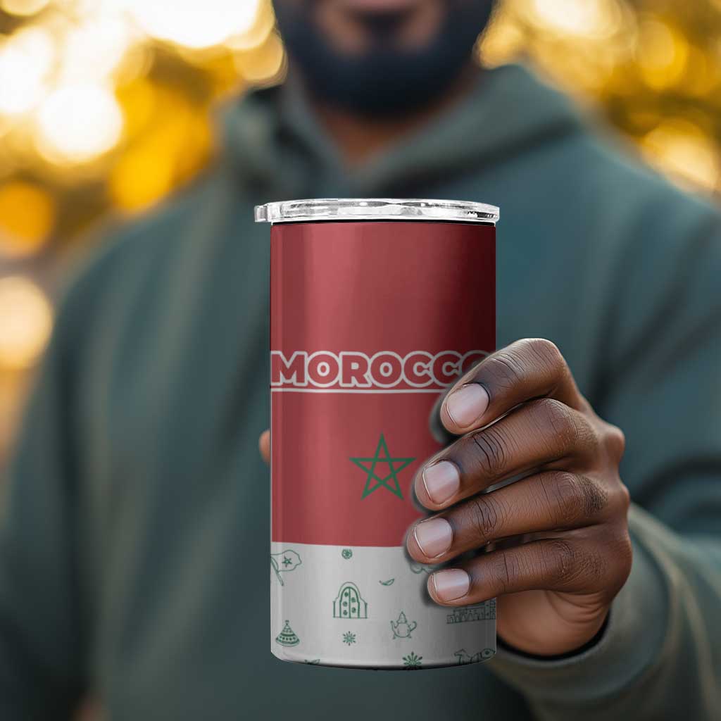 Morocco Christmas 4 in 1 Can Cooler Tumbler Red Horse Santa Hat Arabesque Pattern a - African Pride