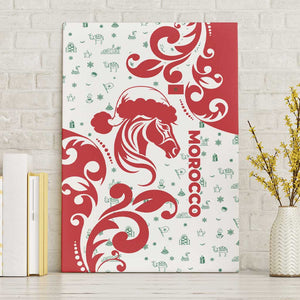 Morocco Christmas Canvas Wall Art Red Horse Santa Hat Arabesque Pattern a - African Pride