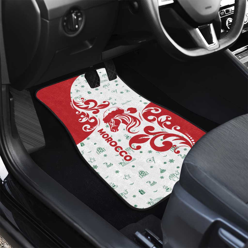 Morocco Christmas Car Mats Red Horse Santa Hat Arabesque Pattern a - African Pride