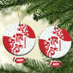 Morocco Christmas Ceramic Ornament Red Horse Santa Hat Arabesque Pattern a - African Pride