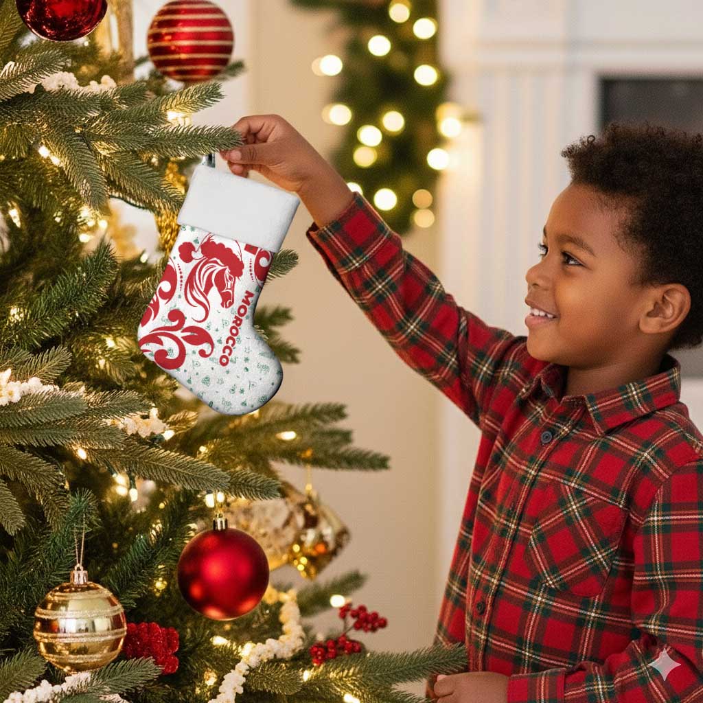 Morocco Christmas Stocking Red Horse Santa Hat Arabesque Pattern a - African Pride