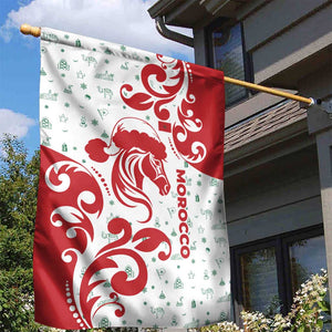 Morocco Christmas Garden Flag Red Horse Santa Hat Arabesque Pattern a - African Pride