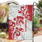 Morocco Christmas Garden Flag Red Horse Santa Hat Arabesque Pattern a - African Pride