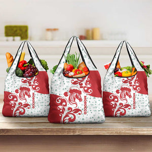 Morocco Christmas Grocery Bag Red Horse Santa Hat Arabesque Pattern a - African Pride