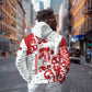 Morocco Christmas Hoodie Red Horse Santa Hat Arabesque Pattern a - African Pride
