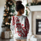 Morocco Christmas Kid Ugly Christmas Sweater Red Horse Santa Hat Arabesque Pattern a - African Pride