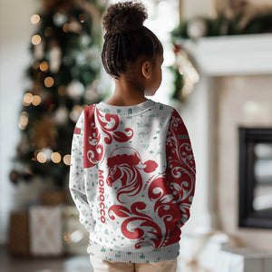 Morocco Christmas Kid Ugly Christmas Sweater Red Horse Santa Hat Arabesque Pattern a - African Pride