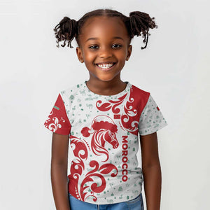 Morocco Christmas Kid T shirt Red Horse Santa Hat Arabesque Pattern a - African Pride
