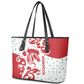 Morocco Christmas Leather Tote Bag Red Horse Santa Hat Arabesque Pattern a - African Pride