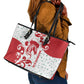 Morocco Christmas Leather Tote Bag Red Horse Santa Hat Arabesque Pattern a - African Pride