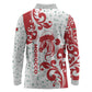 Morocco Christmas Long Sleeve Polo Shirt Red Horse Santa Hat Arabesque Pattern a - African Pride