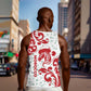 Morocco Christmas Men Tank Top Red Horse Santa Hat Arabesque Pattern a - African Pride
