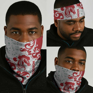 Morocco Christmas Neck Gaiter Red Horse Santa Hat Arabesque Pattern a - African Pride
