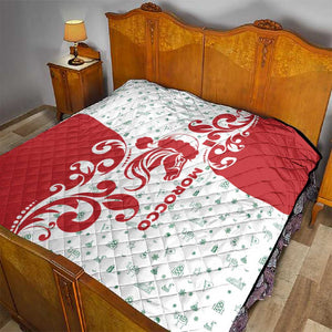 Morocco Christmas Quilt Red Horse Santa Hat Arabesque Pattern a - African Pride
