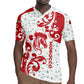 Morocco Christmas Rugby Jersey Red Horse Santa Hat Arabesque Pattern a - African Pride