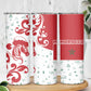 Morocco Christmas Skinny Tumbler Red Horse Santa Hat Arabesque Pattern a - African Pride