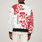 Morocco Christmas Sleeve Zip Bomber Jacket Red Horse Santa Hat Arabesque Pattern a - African Pride