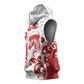 Morocco Christmas Sleeveless Hoodie Red Horse Santa Hat Arabesque Pattern a - African Pride