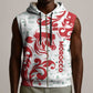Morocco Christmas Sleeveless Zip Hoodie Red Horse Santa Hat Arabesque Pattern a - African Pride