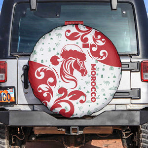Morocco Christmas Spare Tire Cover Red Horse Santa Hat Arabesque Pattern a - African Pride