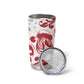 Morocco Christmas Tumbler Cup Red Horse Santa Hat Arabesque Pattern a - African Pride