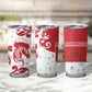 Morocco Christmas Tumbler Cup Red Horse Santa Hat Arabesque Pattern a - African Pride