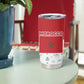 Morocco Christmas Tumbler Cup Red Horse Santa Hat Arabesque Pattern a - African Pride
